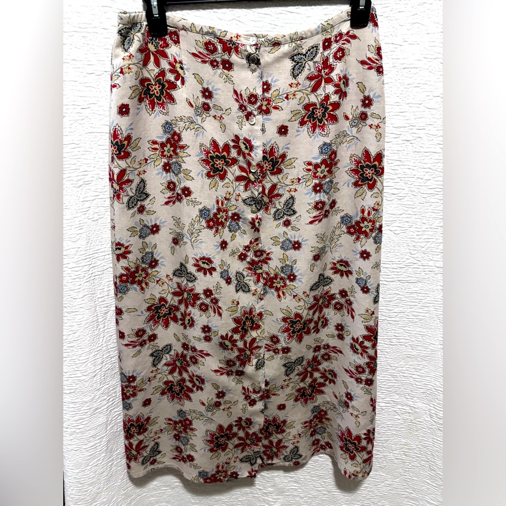 Emma James linen blend a-line maxi skirt